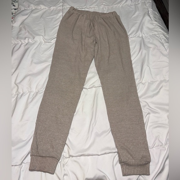 Anthropologie Allfenix Australia Ribbed Joggers Tan Size Medium 27 inch - Picture 7 of 9